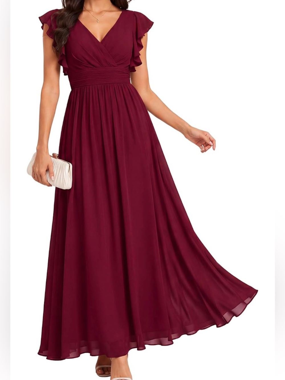 Ever Pretty Burgundy Burgundy Maxi Dress Size 4